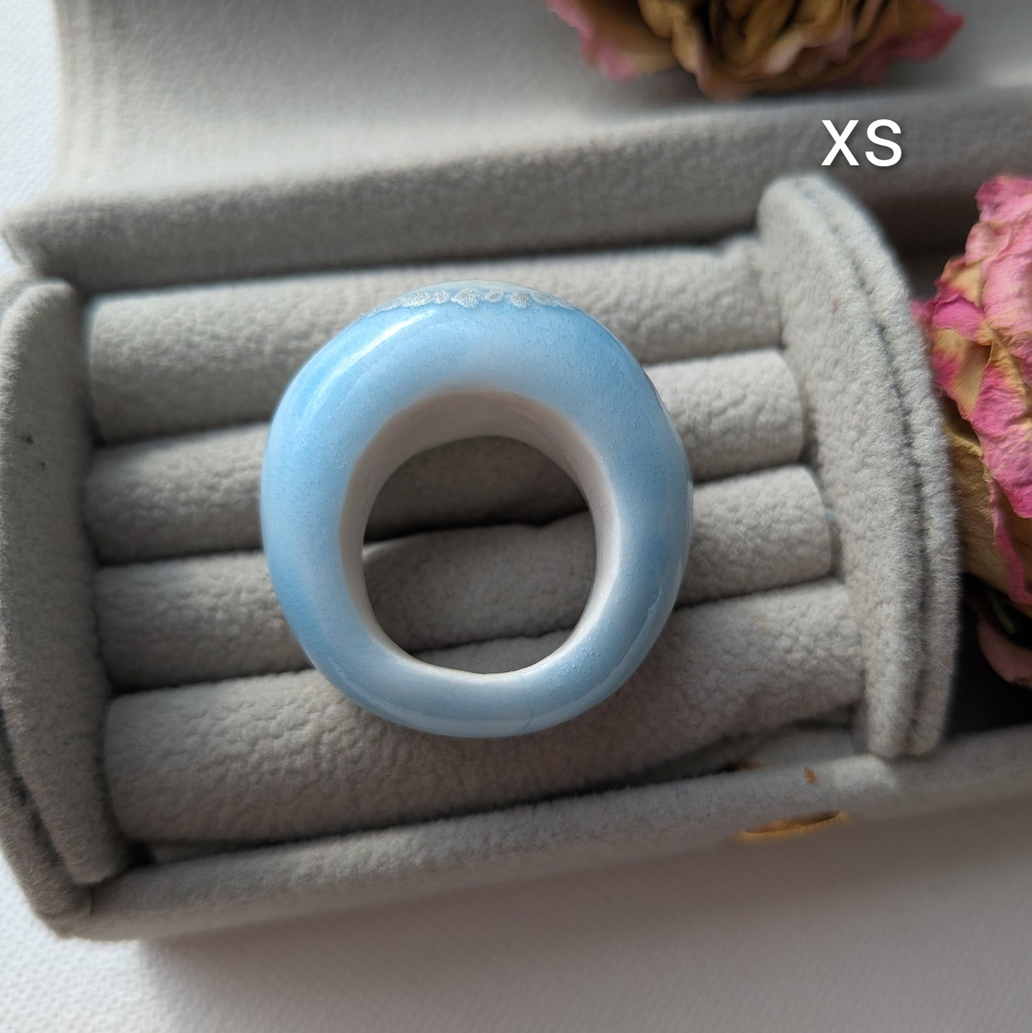 Lover's Eye - Bleu glacier et rouge cerise